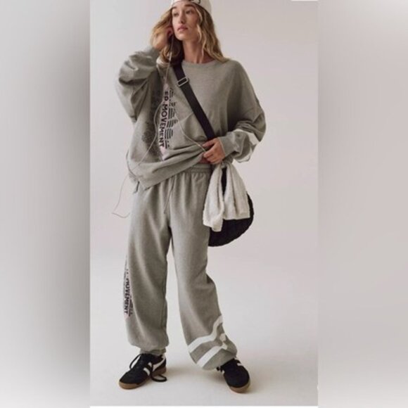 FP Movement by Free People Pants - NWT Free People Movement All Star Logo Pants in Grey - Size XS